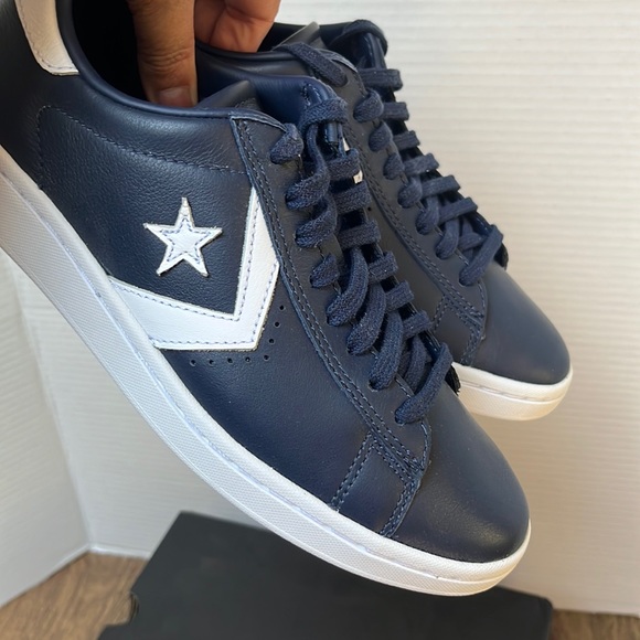 NIB Converse Breakpoint OX Obsidian White Leather Navy Blue Low Top Sneakers 6.5 - Picture 14 of 15